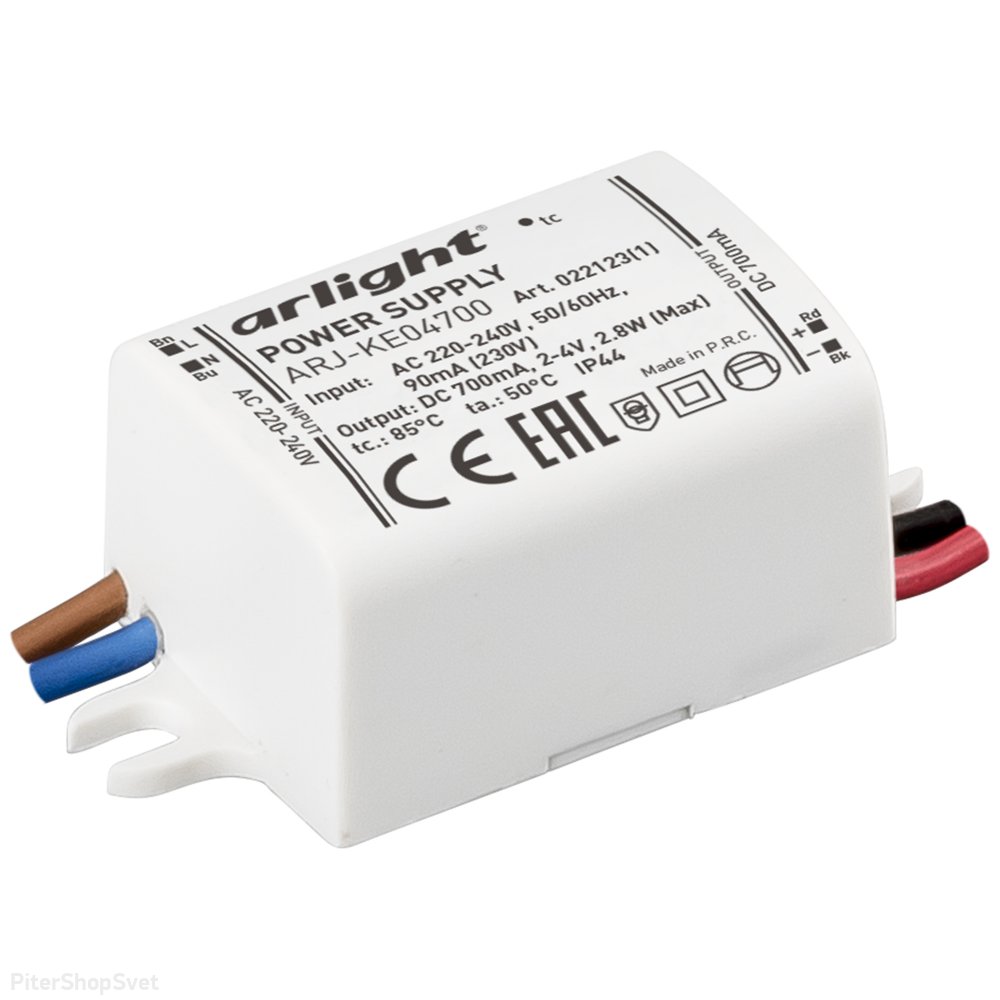 2.8Вт Источник тока для светильников и мощных светодиодов IP44 «ARJ-KE04700» 022123(1)