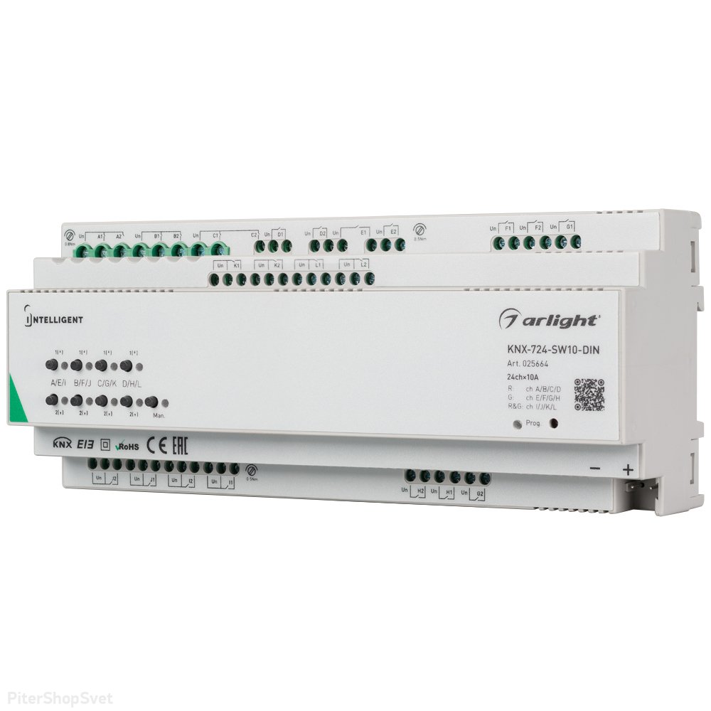 Релейный модуль 24-ти канальный для KNX систем «INTELLIGENT KNX-724-SW10-DIN» 025664