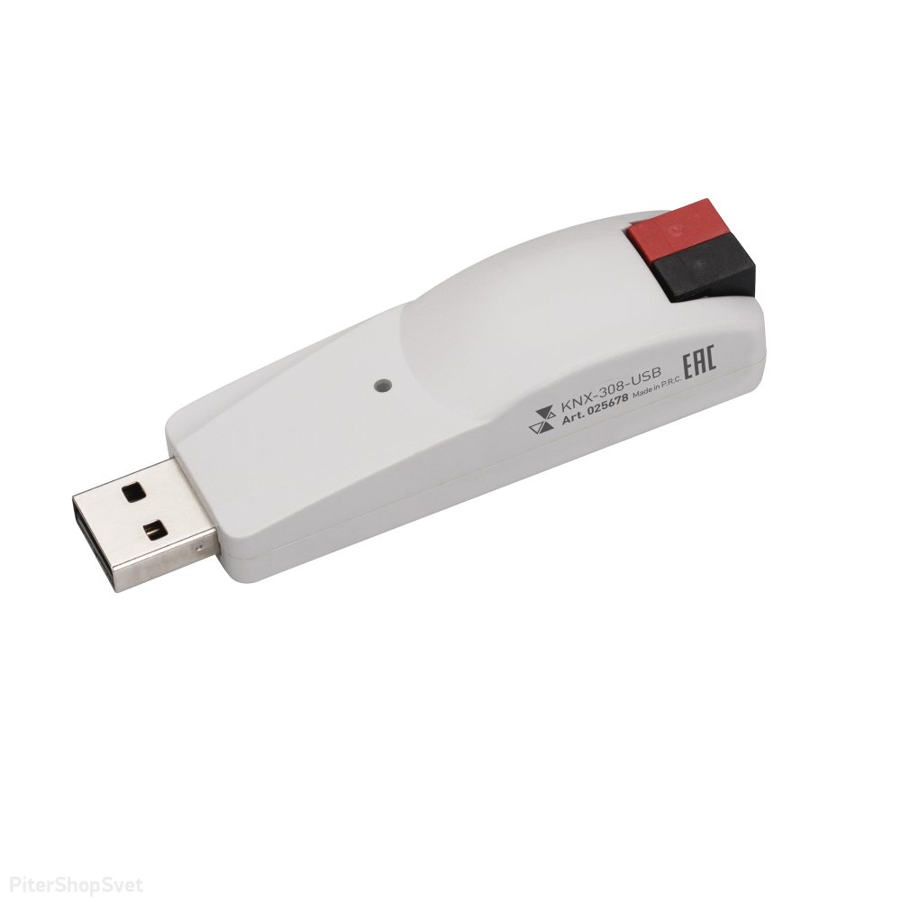 Конвертер USB-KNX, для подключения ПК к KNX шине, конфигурирования и мониторинга в ETS «INTELLIGENT KNX-308-USB» 025678