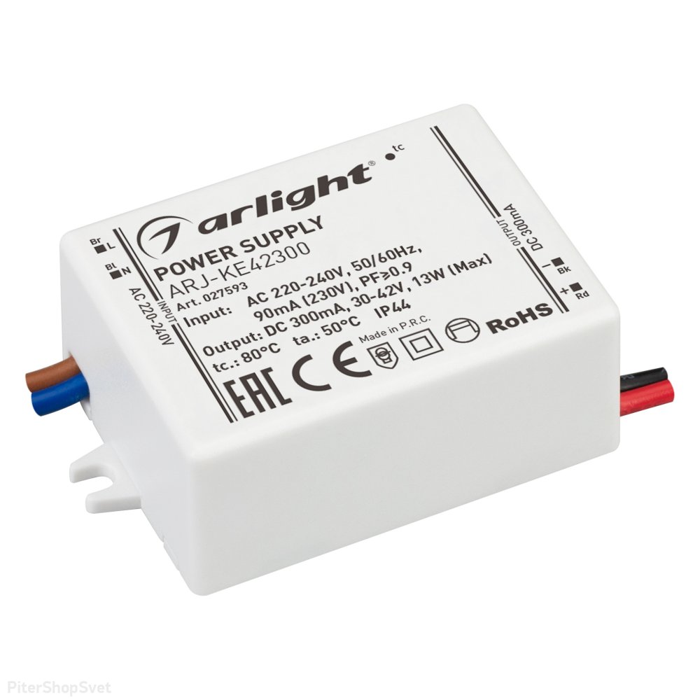 13Вт Источник тока для светильников и мощных светодиодов IP44 «ARJ-KE42300» 027593