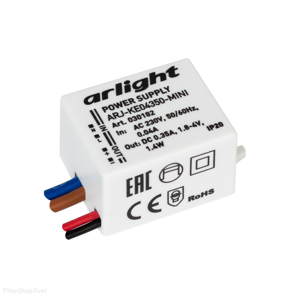 1.4Вт Источник тока для светильников и мощных светодиодов IP20 «ARJ-KE04350-MINI» 030182