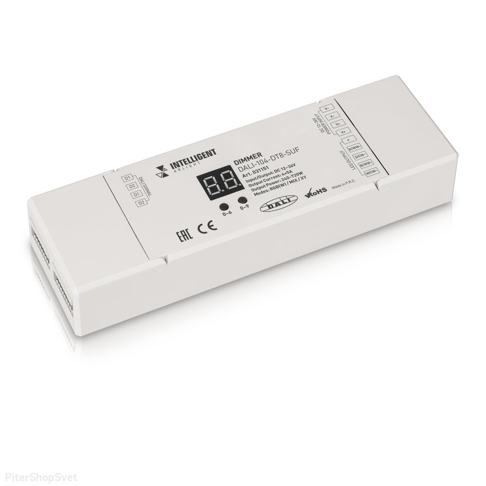 диммер-контроллер DALI DT8 для RGB(W) / MIX светодиодных лент «INTELLIGENT DALI-104-DT8-SUF» 031151