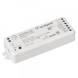 Миниатюрный универсальный 4-х канальный контроллер для светодиодной DIM/MIX/RGB/RGBW лент и модулей (ШИМ) «SMART-K13-SYNC»