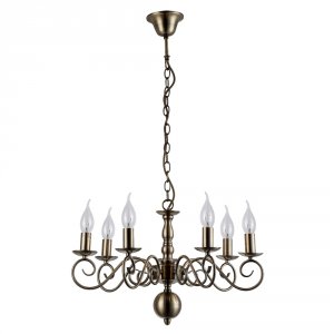 Подвесная люстра со свечами цвета античной бронзы «Isabel»