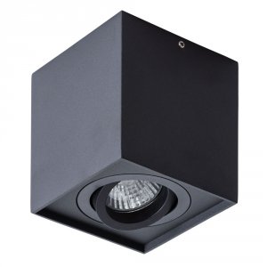 Чёрный накладной поворотный светильник куб «Galopin»