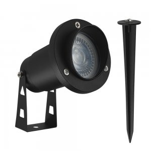Чёрный уличный поворотный светильник на колышке «ELSIE»