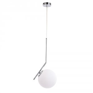 Подвесной светильник шар 20 см хром/белый «Bolla-Unica»