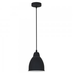 Чёрный купольный подвесной светильник «Braccio»