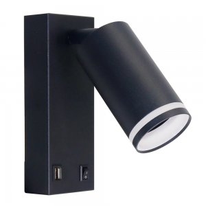 Поворотное настенное бра с выключателем и USB «Imai»
