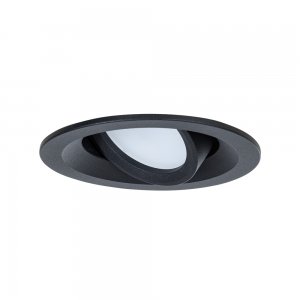 Чёрный встраиваемый круглый поворотный светильник «Mira»