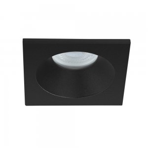 Чёрный встраиваемый квадратный светильник с влагозащитой IP44 «HELM»