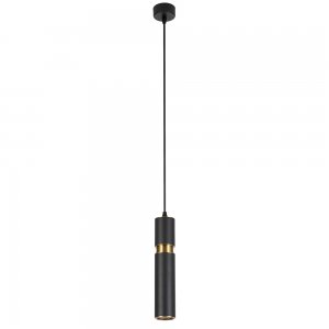 Подвесной светильник чёрно-золотистый цилиндр «Ran»