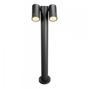 Чёрный уличный светильник столб 60см со спотами «Mistero»