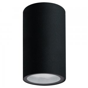 Чёрный уличный накладной потолочный светильник цилиндр «Mistero»