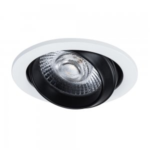 Чёрно-белый встраиваемый круглый поворотный светильник 10Вт 4000К «UVA»