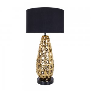 Чёрно-золотая керамическая настольная лампа «Taiyi»