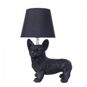 Чёрная настольная лампа собака Корги «Schedar»