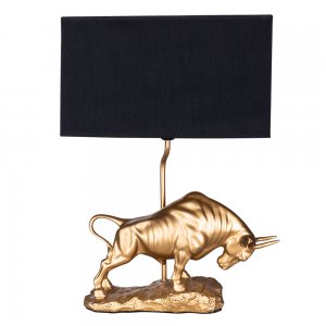 Чёрно-золотая настольная лампа бык «Iklil»