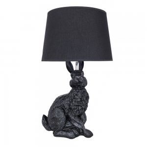 Чёрная настольная лампа заяц «Izar»