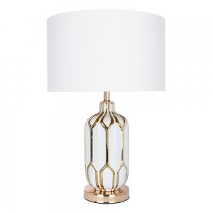Бело-золотая керамическая настольная лампа «Revati»