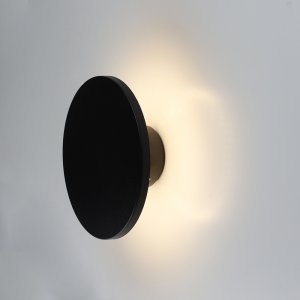Чёрный круглый уличный настенный светильник подсветка «NIMBO»