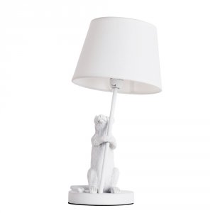 Белая настольная лампа с мышкой «Gustav»