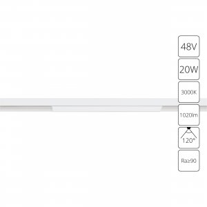 60см 20Вт 3000К белый магнитный линейный трековый светильник «Linea»