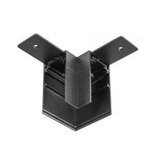Чёрный угловой коннектор для накладного магнитного шинопровода «Linea-Accessories»