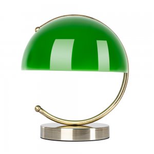 Кабинетная настольная лампа с зелёным купольным плафоном «Banker»
