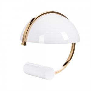 Бело-золотая настольная лампа с купольным плафоном «BRAVA»