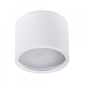 Белый круглый накладной потолочный светильник GX53 с влагозащитой IP44 «INTERCRUS»