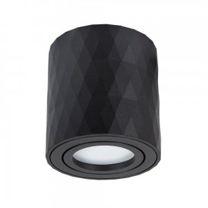 Накладной потолочный светильник цилиндр с поворотной лампой чёрный «Fang»