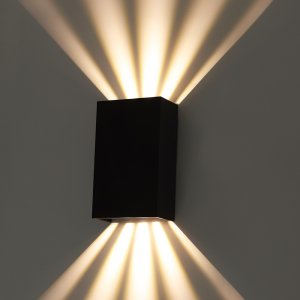 Чёрный уличный настенный светильник регулируемая подсветка «ALGOL»