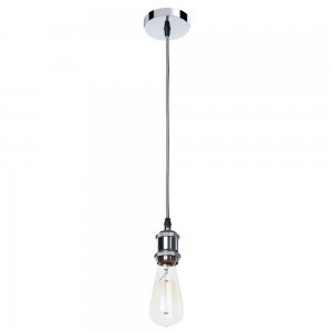 Хромированный подвесной светильник с открытой лампой «Electra»
