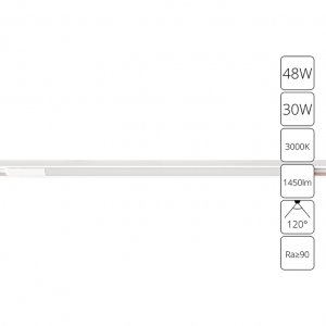 1м 30Вт 3000К белый магнитный линейный трековый светильник «Optima»