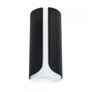 Чёрно-белый накладной потолочный светильник цилиндр «Pino»