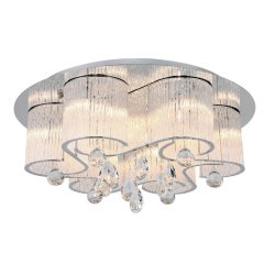 Люстра из прозрачных трубок на основании цвета хром «ONDATA»