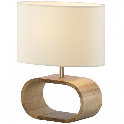 Настольная лампа из дерева с белым тканевым абажуром A1011LT-1BR WOODS Arte Lamp