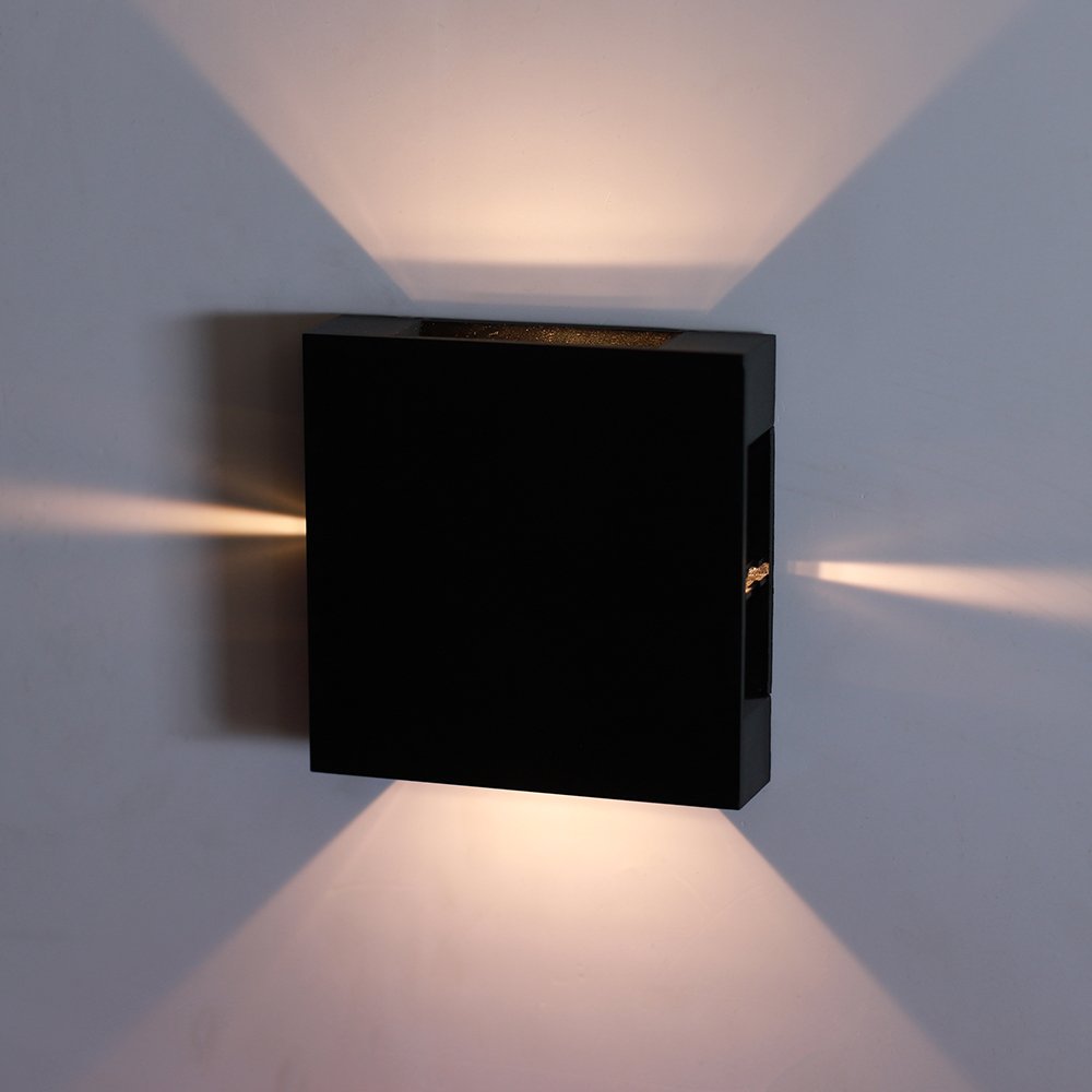 Чёрный уличный настенный светильник регулируемая подсветка в 4 стороны «ALGOL» A1445AL-4BK