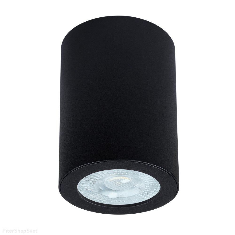 Чёрный накладной потолочный светильник цилиндр с влагозащитой IP44 A1468PL-1BK