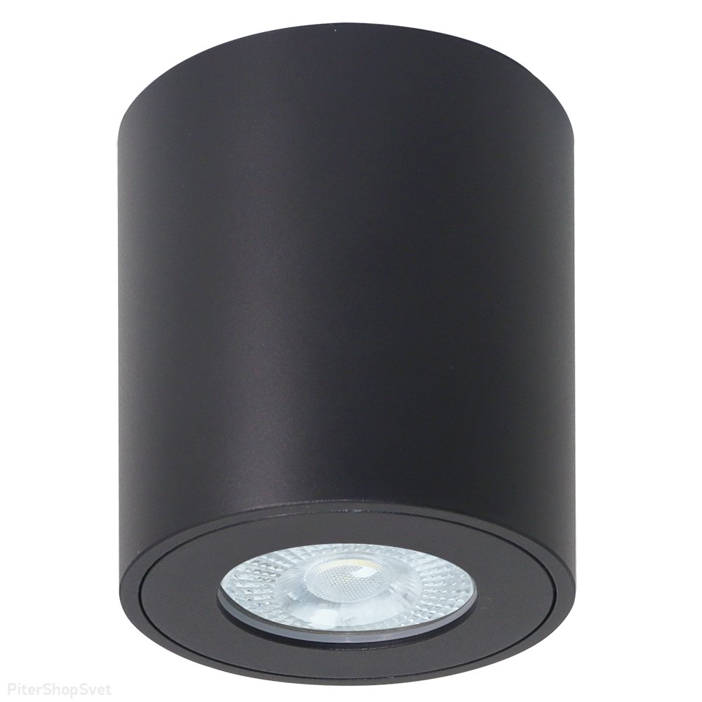 Чёрный накладной потолочный светильник цилиндр с влагозащитой IP44 «TINO» A1469PL-1BK