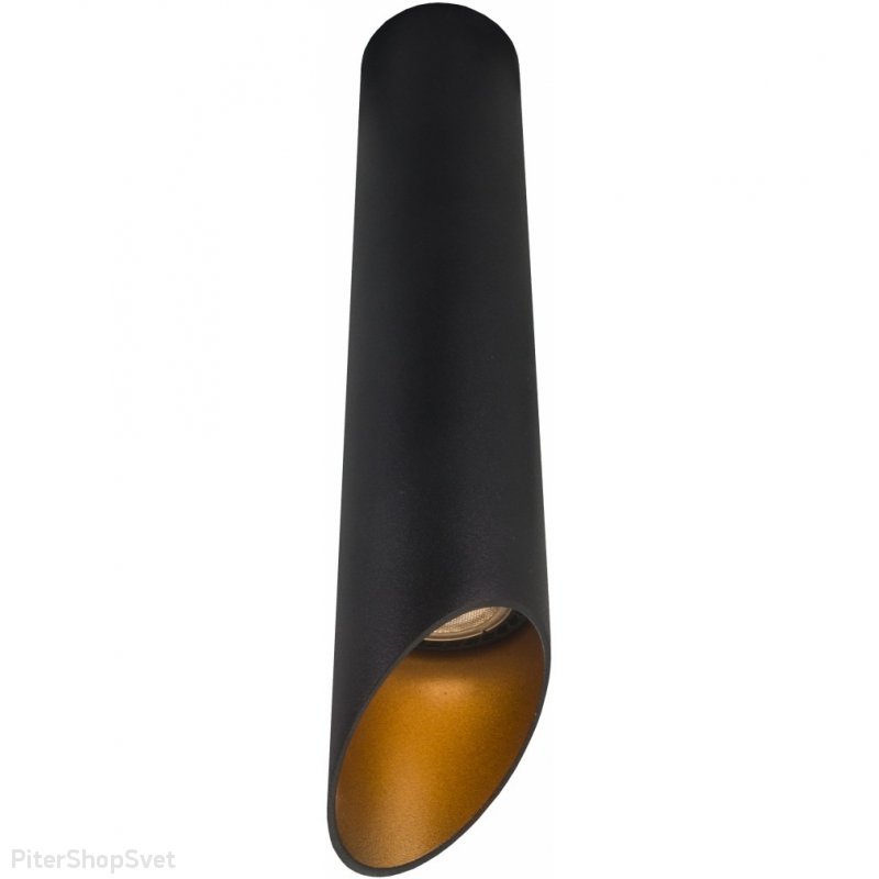 Накладной потолочный светильник срезанный цилиндр 30см «Pilon-Gold» A1536PL-1BK