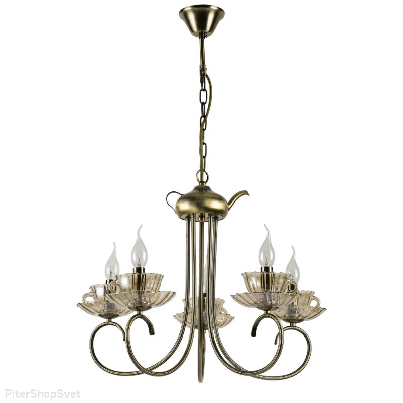 Подвесная люстра чайник с чашками «Tet-a-tet» A1750LM-5AB