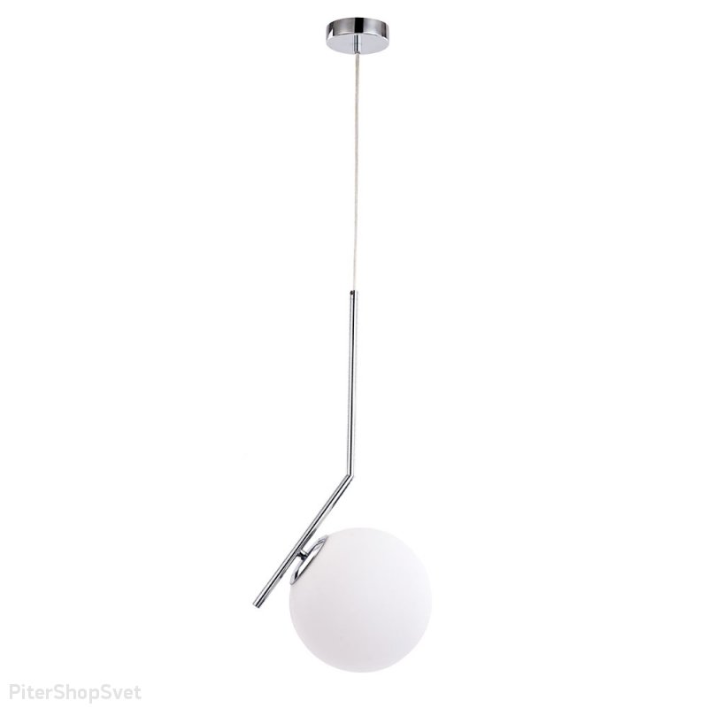 Подвесной светильник шар 20 см хром/белый «Bolla-Unica» A1923SP-1CC