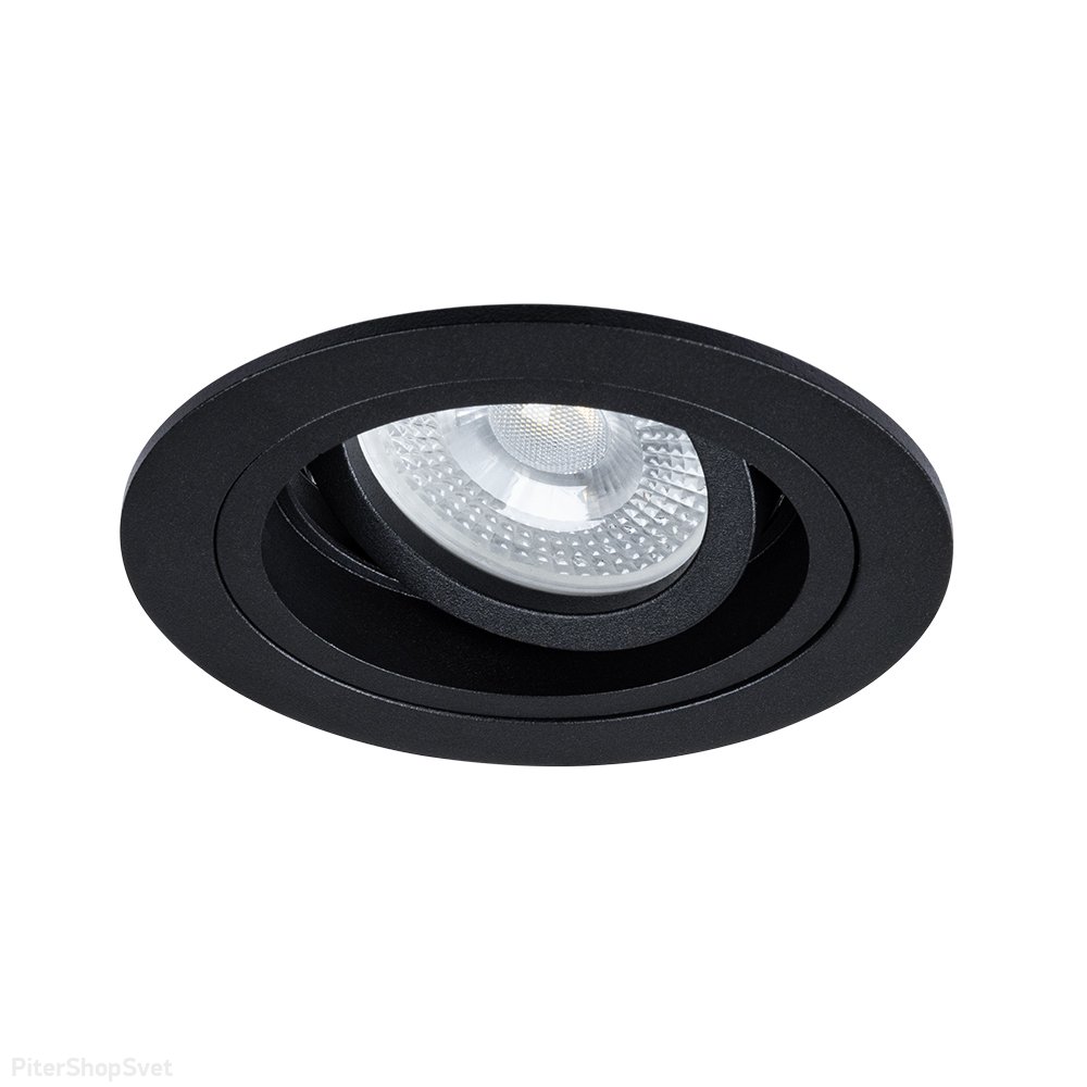Чёрный встраиваемый круглый поворотный светильник «TARF» A2177PL-1BK