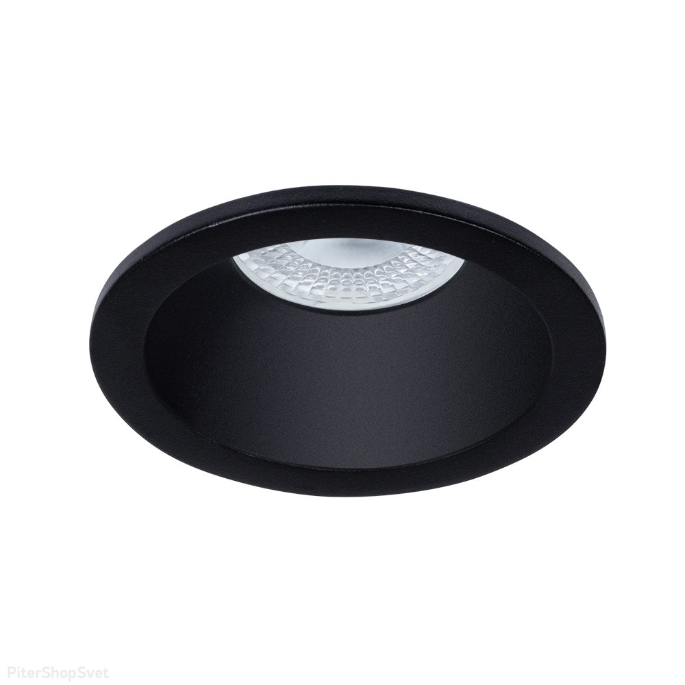 Чёрный круглый встраиваемый светильник с влагозащитой IP44 «HELM» A2869PL-1BK