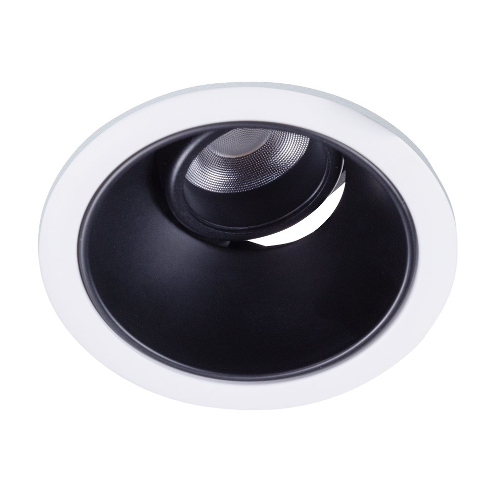 Чёрно-белый встраиваемый круглый поворотный светильник 12Вт 4000К «SCROLL» A3312PL-1WH