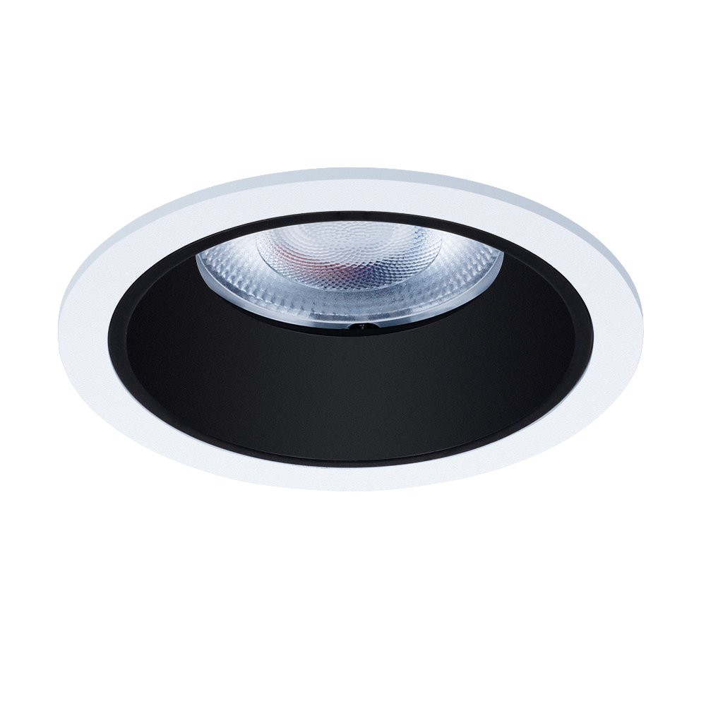 Чёрно-белый круглый встраиваемый светильник 9Вт 4000К «CHESS» A3313PL-1WH