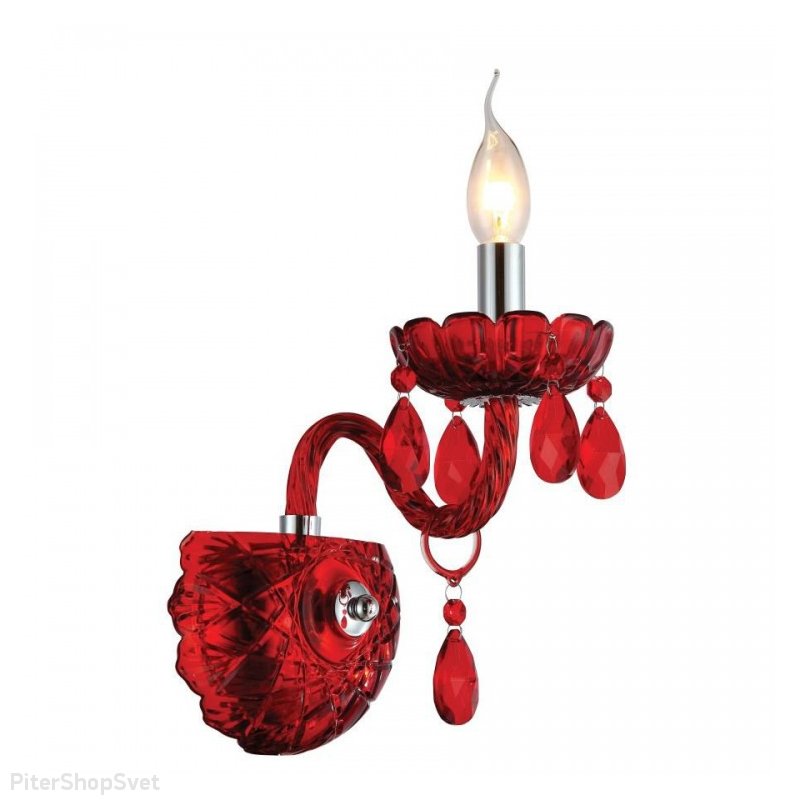 Красное настенное бра свеча «Teatro» A3964AP-1RD