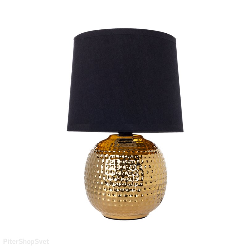 Лампа золотого цвета с черным абажуром «Merga» A4001LT-1GO
